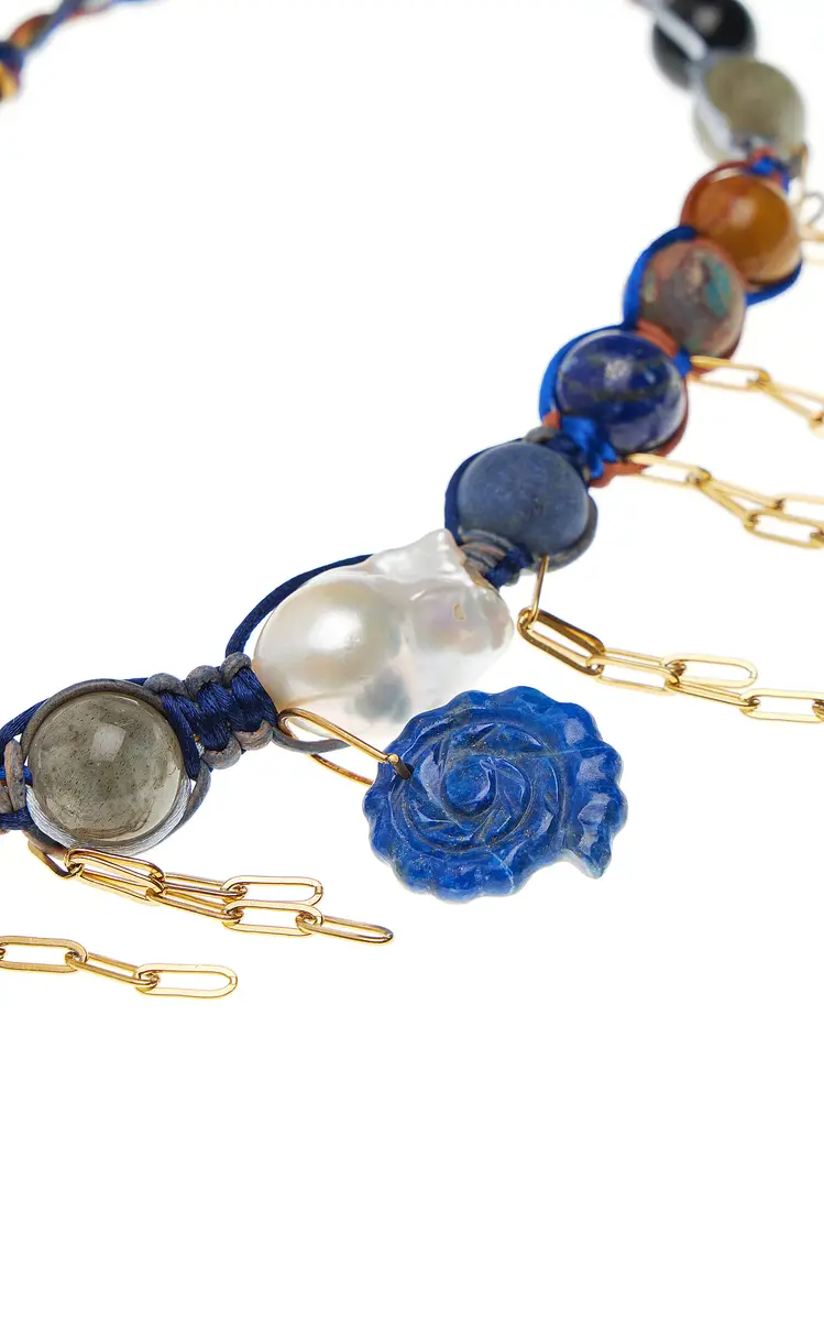 Joie DiGiovanni Butterfly Sky Rockstar 18K Yellow Gold Lapis Choker | Thumbnail 3