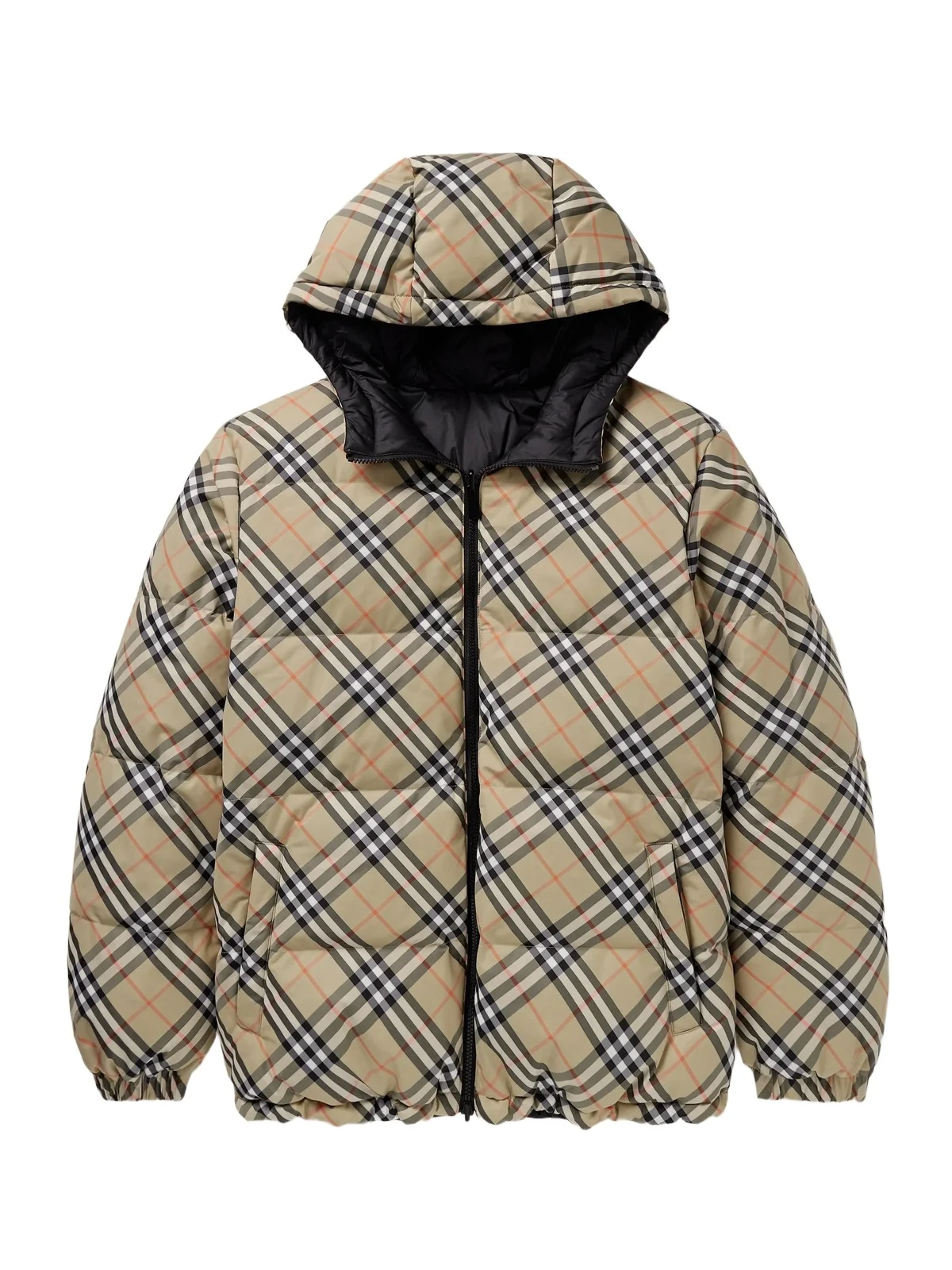 Reversible Checked Quilted Shell Hooded Down Jacket - Men