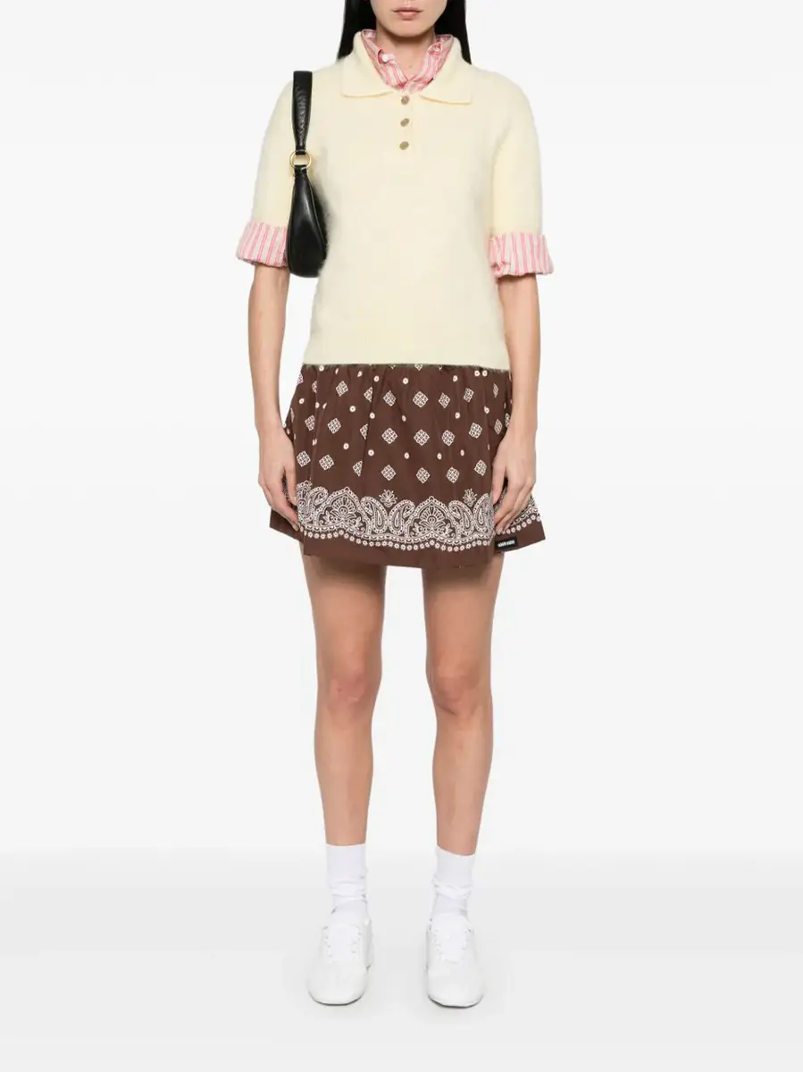 Miu Miu Bandana Drawstring Mini Skirt | Thumbnail 2