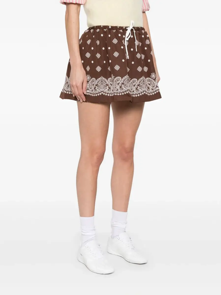 Miu Miu Bandana Drawstring Mini Skirt | Thumbnail 3
