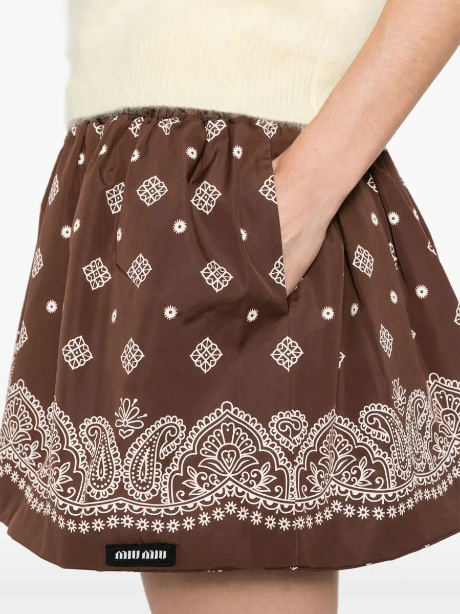 Miu Miu Bandana Drawstring Mini Skirt | Thumbnail 5
