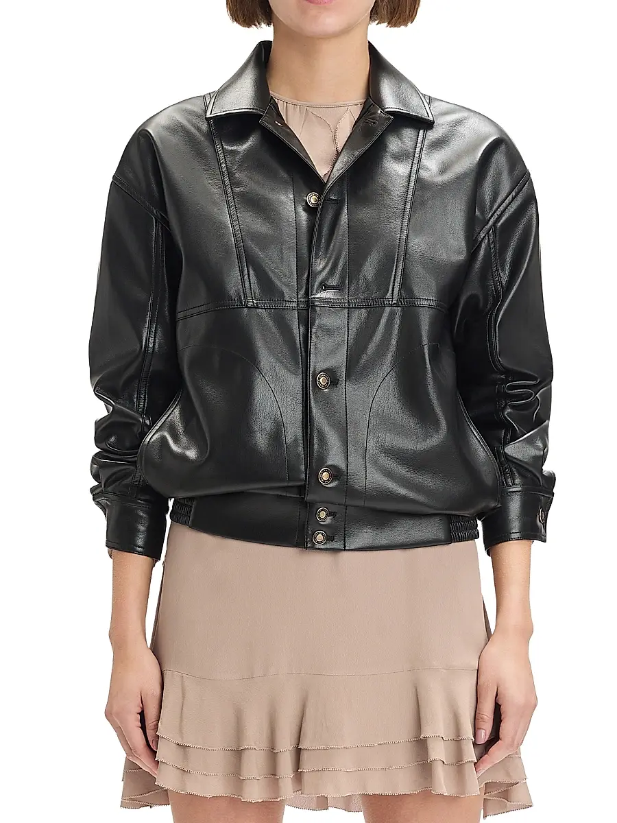 Favorite Daughter Women's The Beacon Faux-Leather Button-Front Jacket | Thumbnail 4 Favorite Daughter Women's The Beacon Faux-Leather Button-Front Jacket | Thumbnail 4