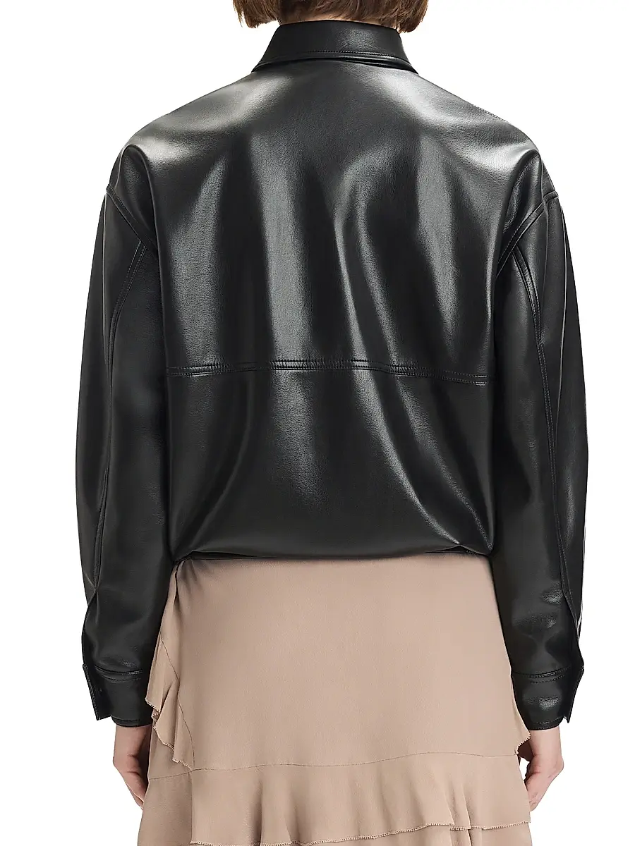 Favorite Daughter Women's The Beacon Faux-Leather Button-Front Jacket | Thumbnail 6 Favorite Daughter Women's The Beacon Faux-Leather Button-Front Jacket | Thumbnail 6