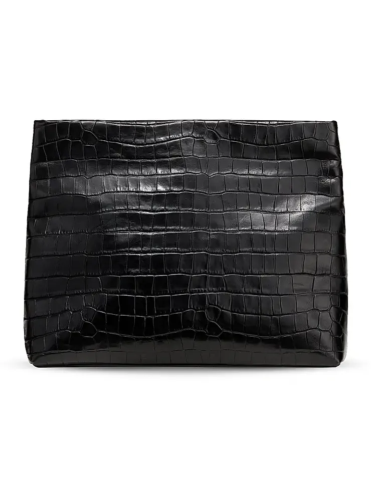 Women's Jerry Croc-Embossed Leather Clutch Women's Jerry Croc-Embossed Leather Clutch