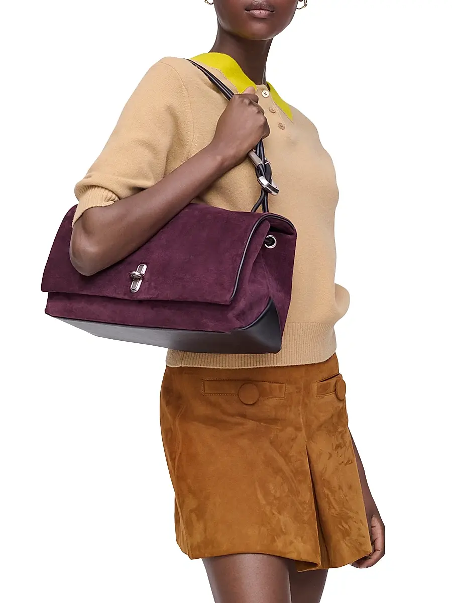 Marc Jacobs Women's The Suede Large Dual Shoulder Bag | Thumbnail 2 Marc Jacobs Women's The Suede Large Dual Shoulder Bag | Thumbnail 2