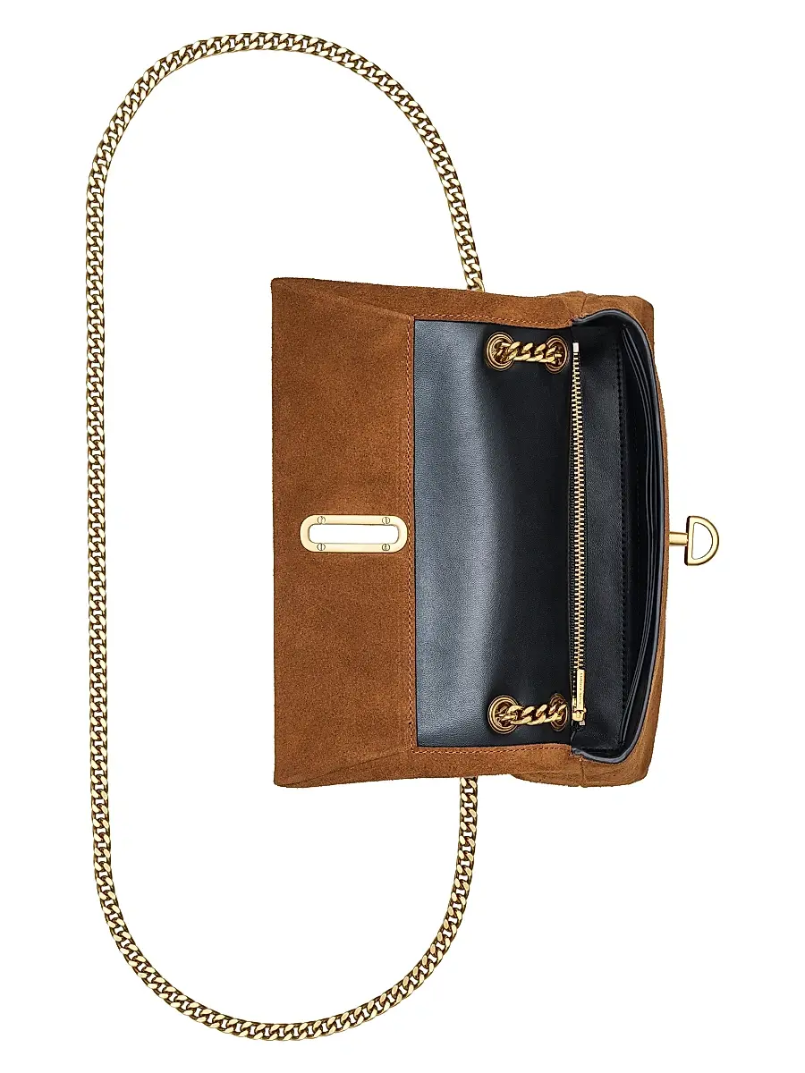 Marc Jacobs Women's The Dual Chain Mini Suede Crossbody Bag - Copper | Thumbnail 4 Marc Jacobs Women's The Dual Chain Mini Suede Crossbody Bag - Copper | Thumbnail 4