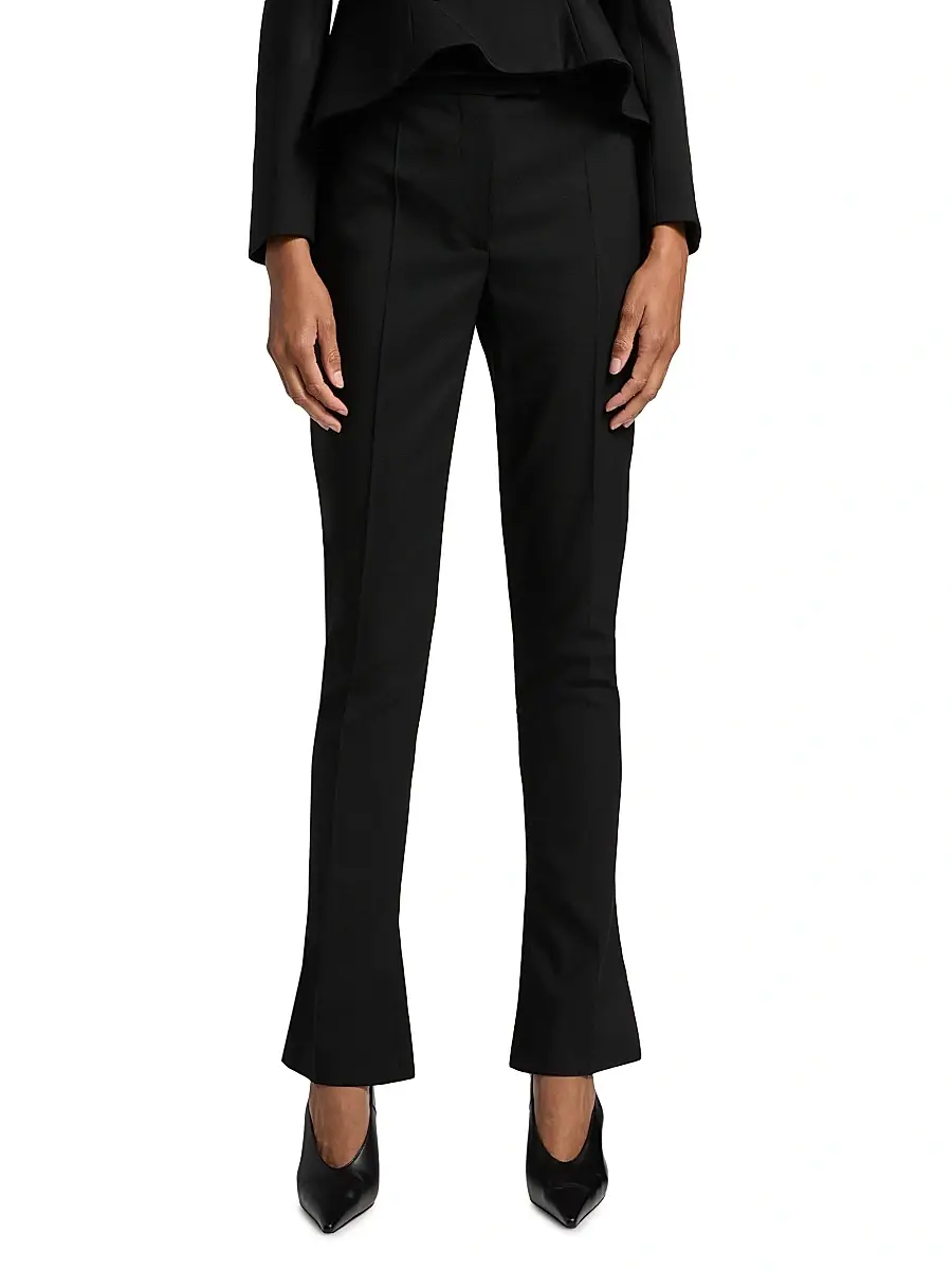 Alexander McQueen Women's Stretch Wool Straight-Leg Flare Trousers | Thumbnail 3 Alexander McQueen Women's Stretch Wool Straight-Leg Flare Trousers | Thumbnail 3