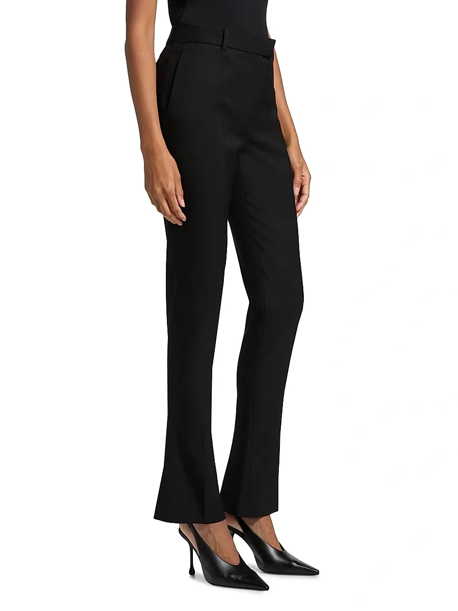 Alexander McQueen Women's Stretch Wool Straight-Leg Flare Trousers | Thumbnail 4 Alexander McQueen Women's Stretch Wool Straight-Leg Flare Trousers | Thumbnail 4