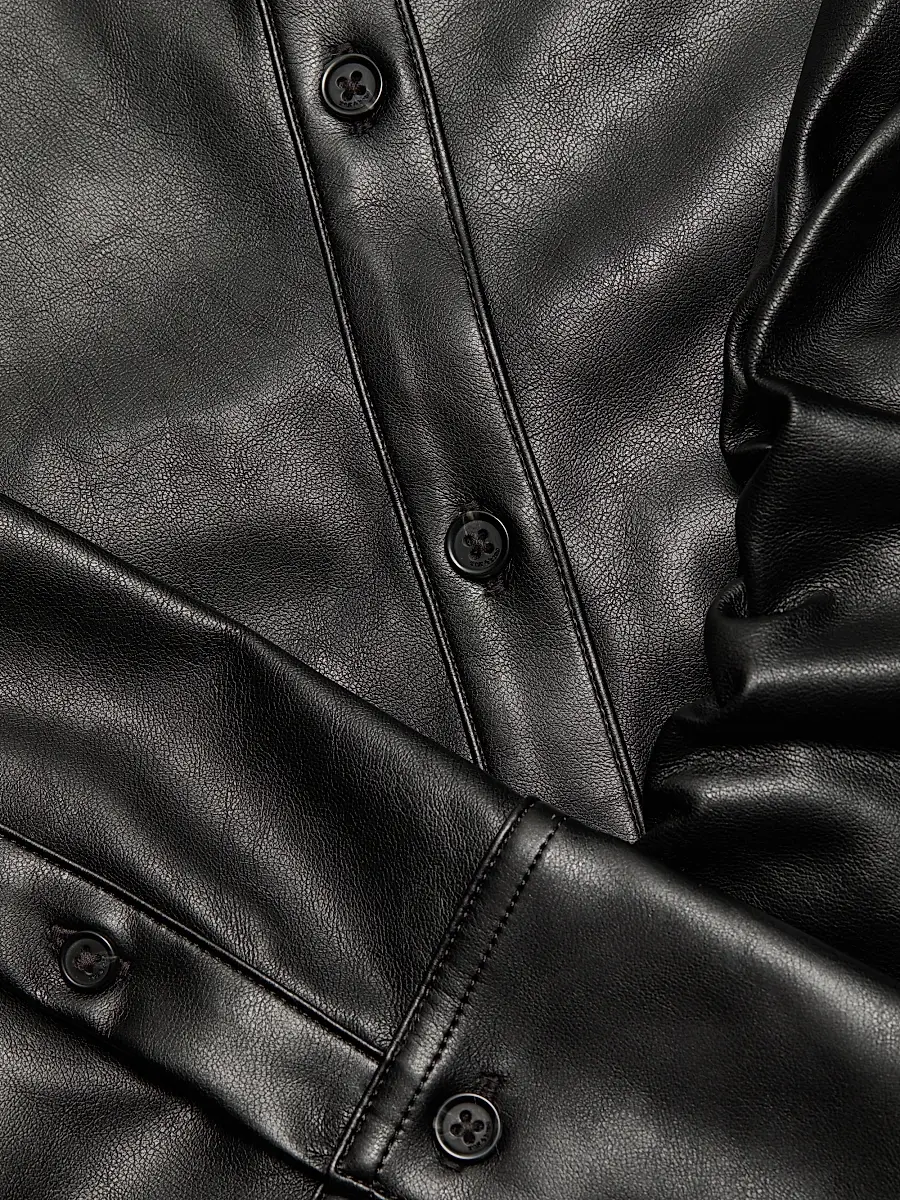 rag & bone Women's Leah Faux-Leather Button-Front Shirt | Thumbnail 7 rag & bone Women's Leah Faux-Leather Button-Front Shirt | Thumbnail 7