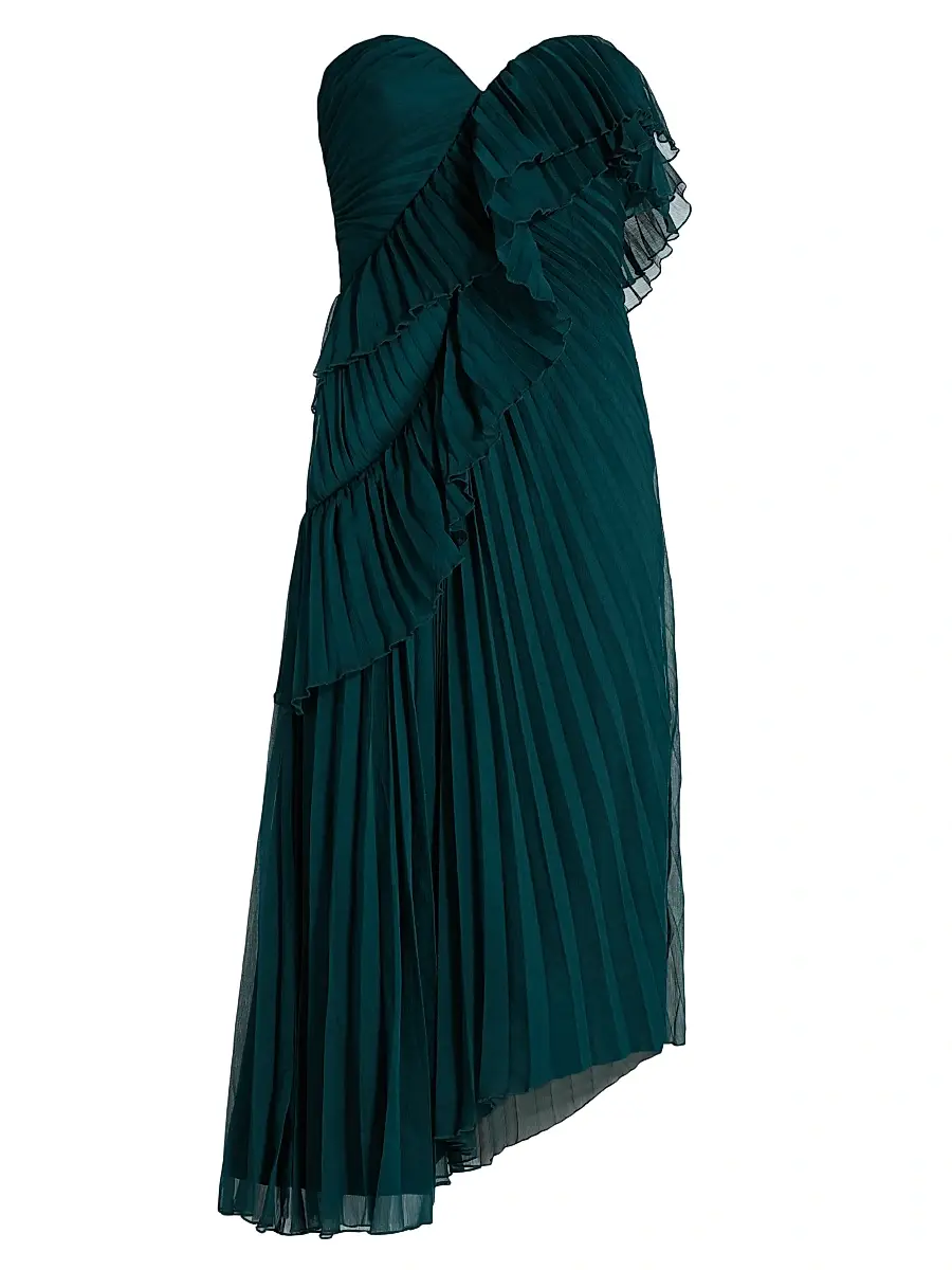 AMUR Women's Caitlyn Strapless Midi-Dress - Aqua Lake | Image 1 AMUR Women's Caitlyn Strapless Midi-Dress - Aqua Lake | Image 1