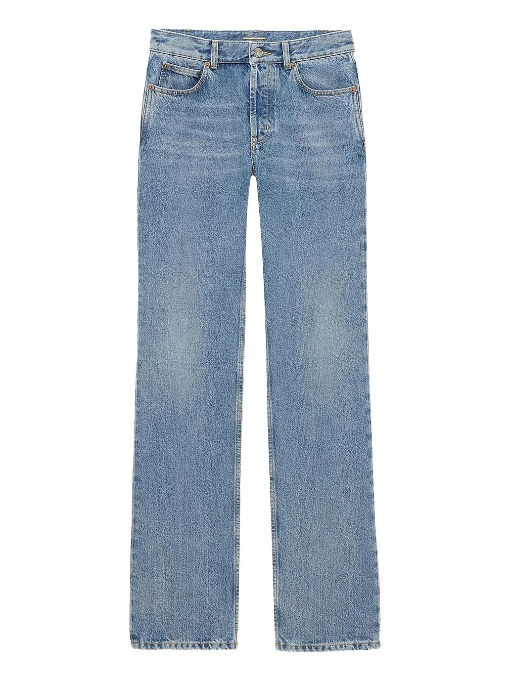 Saint Laurent Women's Nico Low-Rise Jeans in Bahamas Denim - Blue