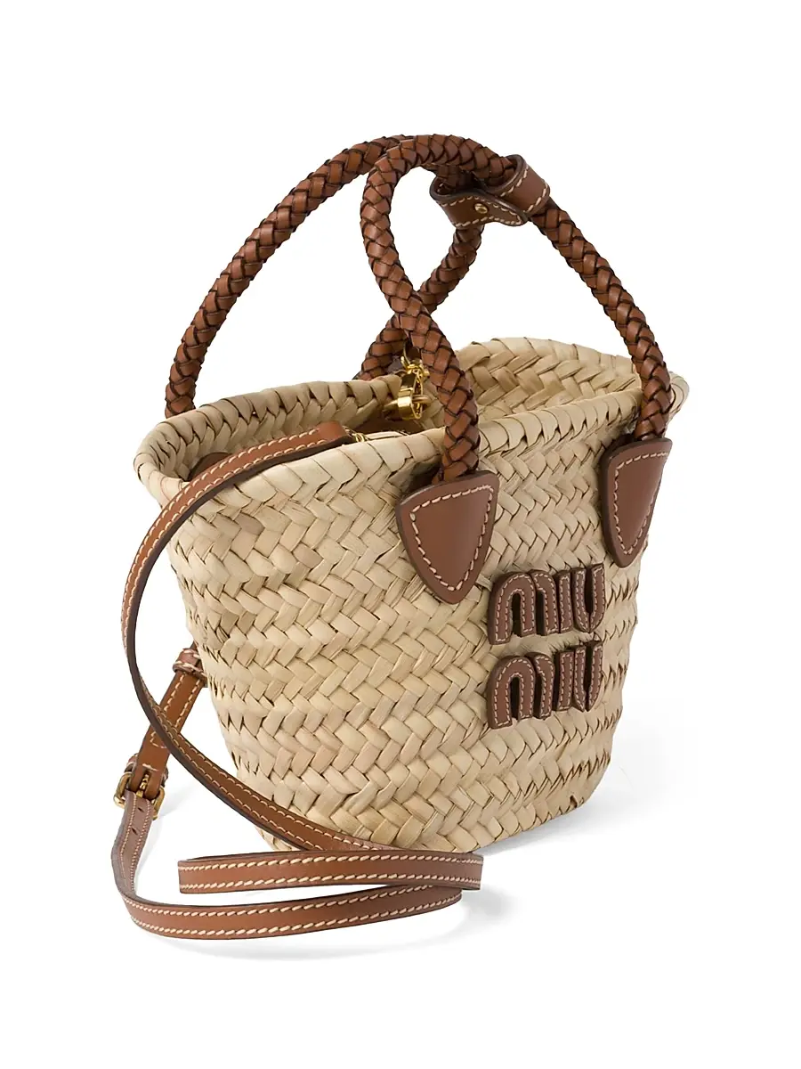 Miu Miu Women's Woven Fabric Top Handle Bag | Thumbnail 4