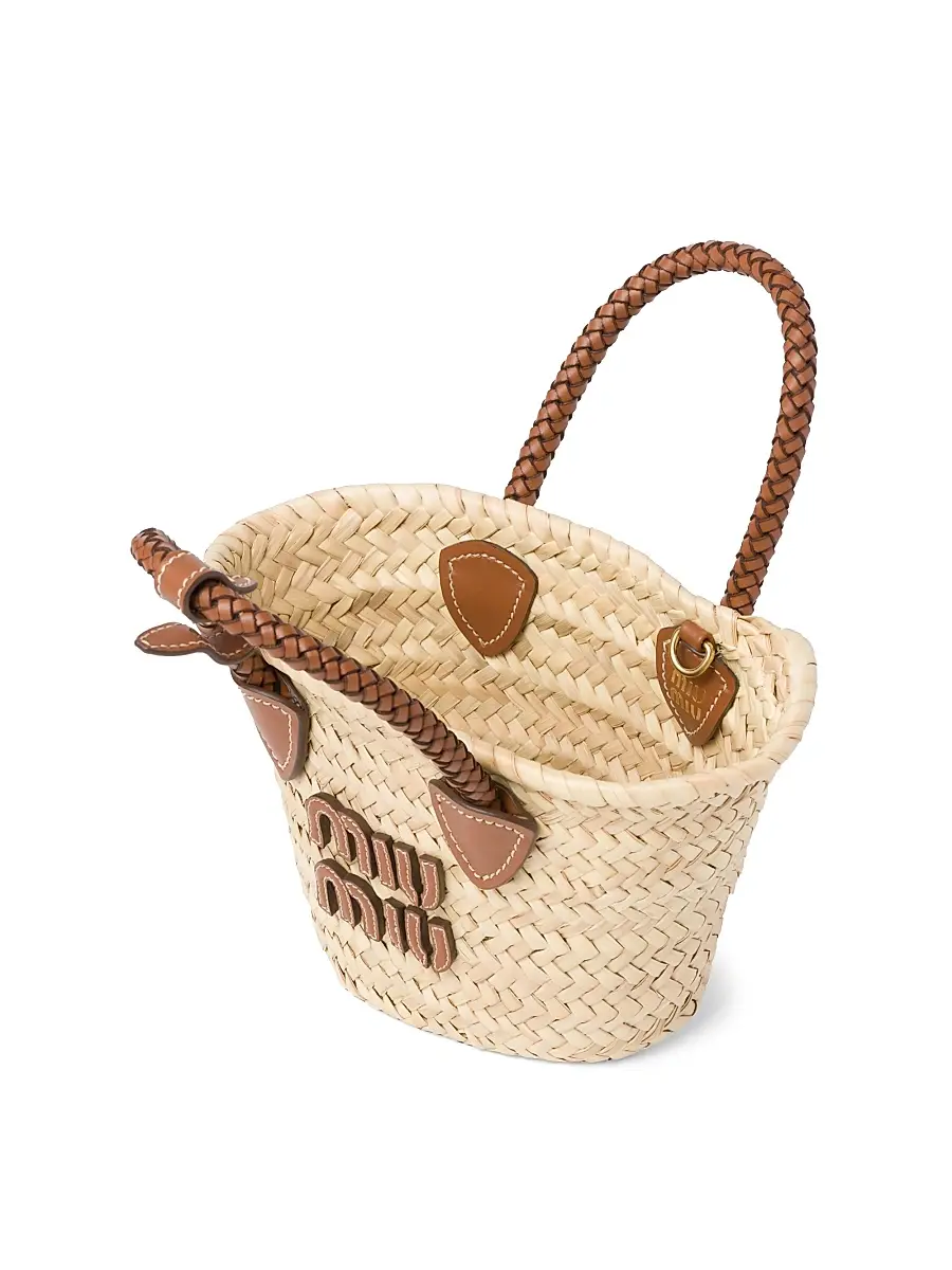 Miu Miu Women's Woven Fabric Top Handle Bag | Thumbnail 6
