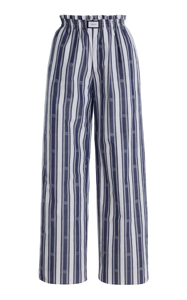 YAITTE Janeiro Jacquard-Striped Cotton Trousers - Stripe | Image 1 YAITTE Janeiro Jacquard-Striped Cotton Trousers - Stripe | Image 1