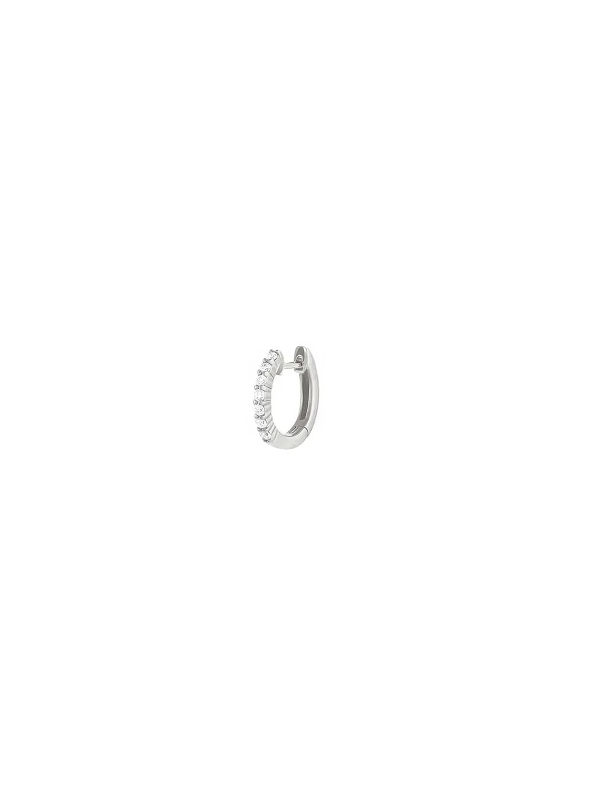 0.10ct Diamond 18k White Gold Hoops - One Side 0.10ct Diamond 18k White Gold Hoops - One Side