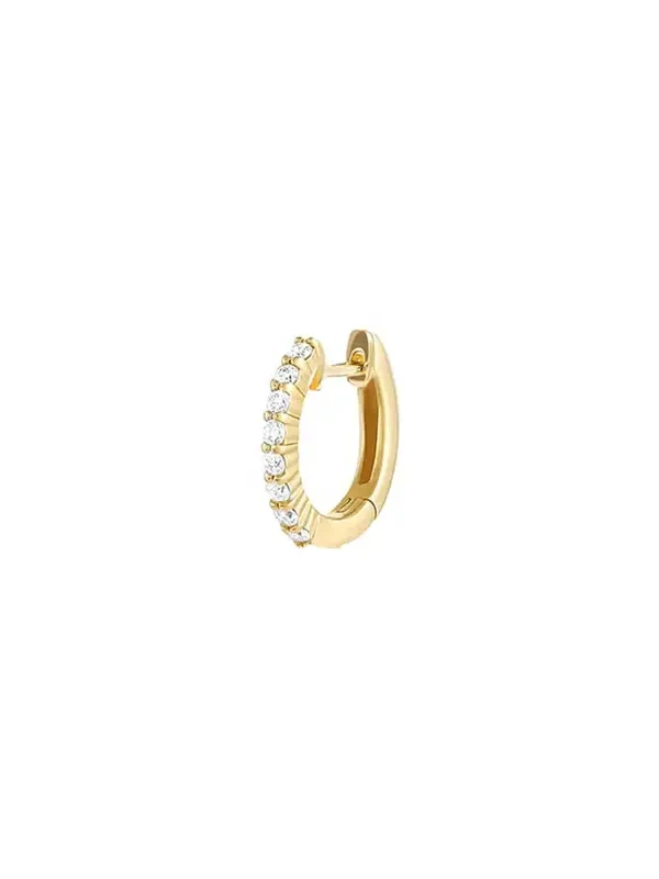 0.12ct Diamond 18k Gold Hoops - One Side 0.12ct Diamond 18k Gold Hoops - One Side