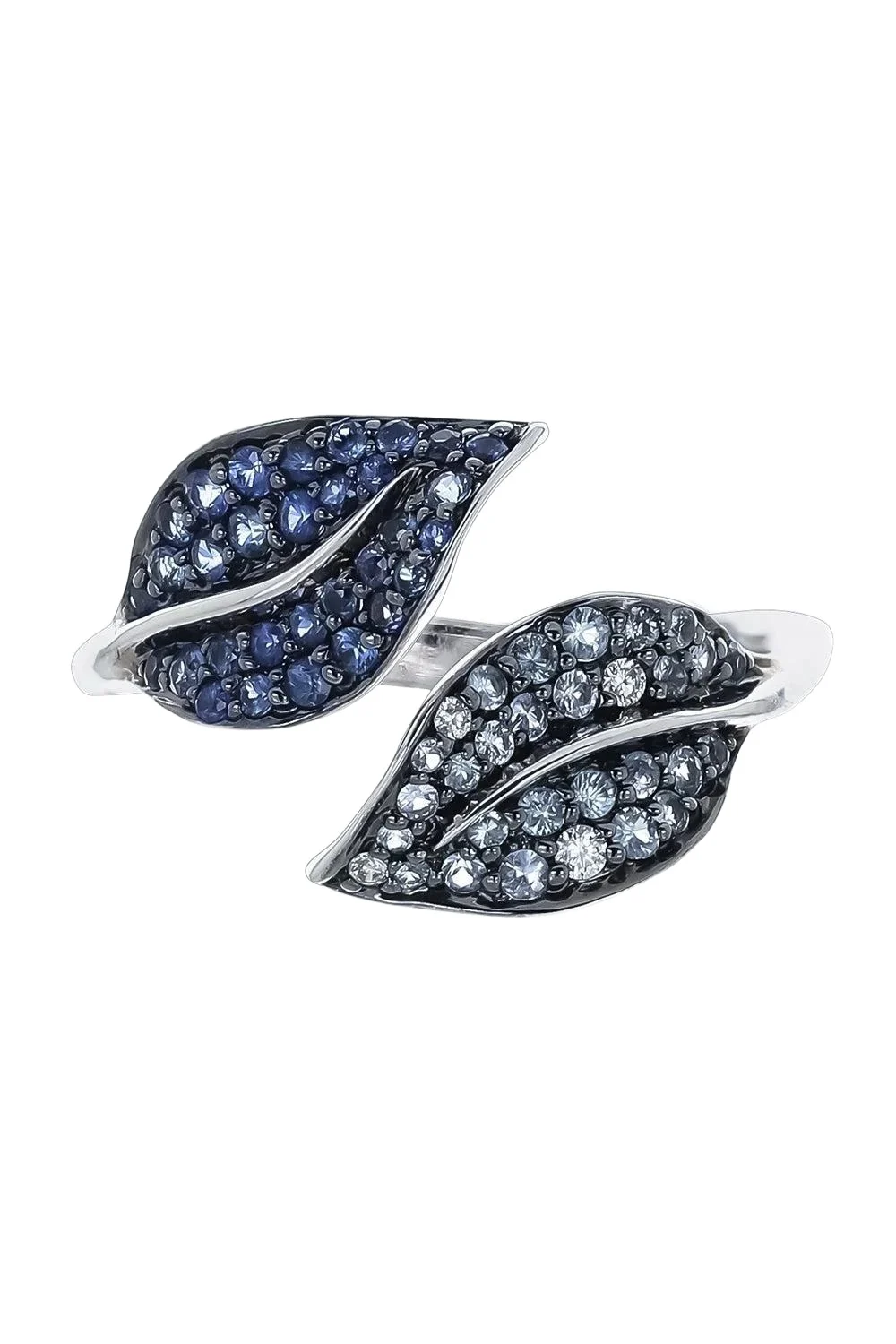 White Diamond Blue Sapphire Garden Ring
