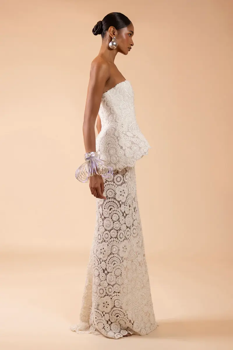 PatBo GAL EMBROIDERY PEPLUM MAXI DRESS (RUNWAY) | Thumbnail 4