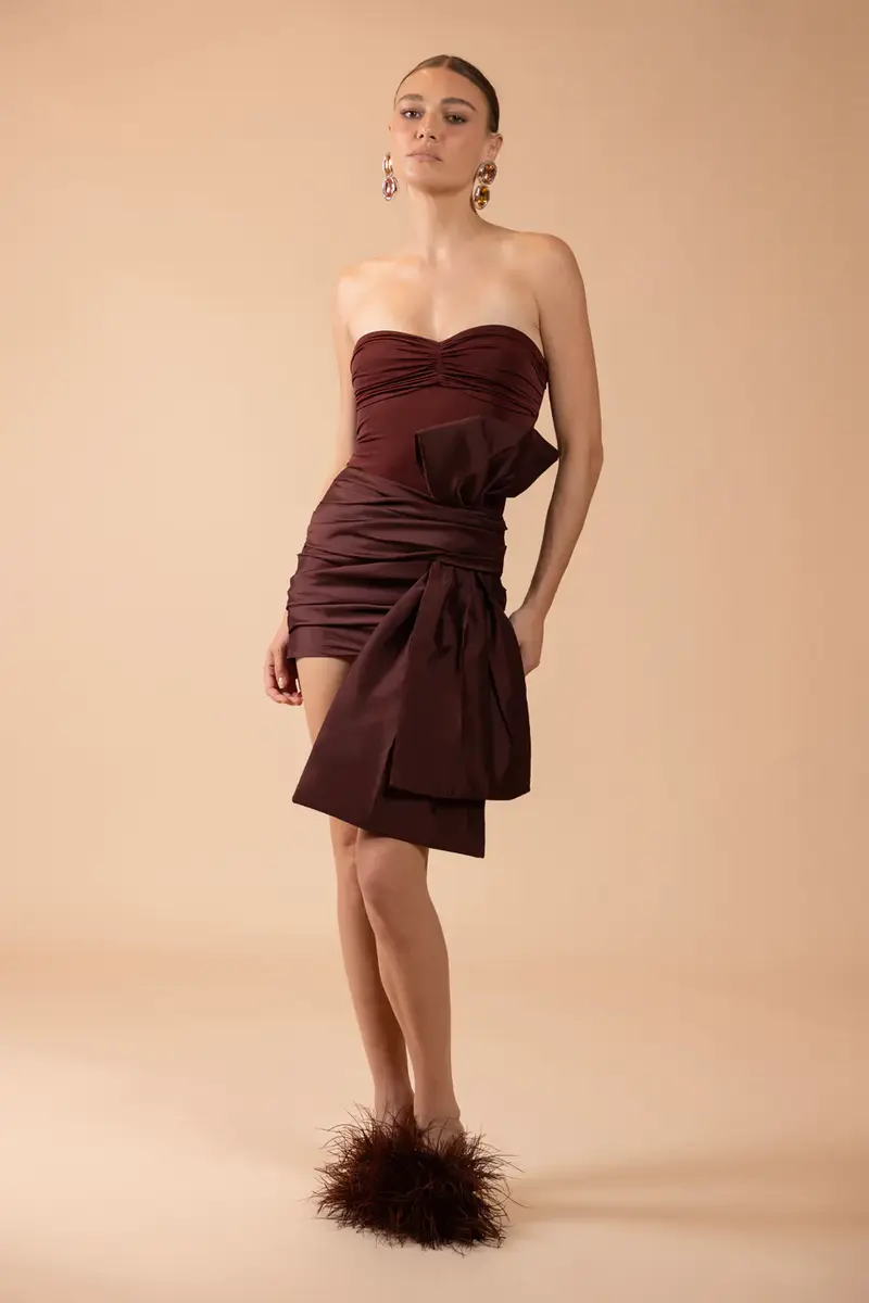 PatBo TAFFETA TARSILA BOW MINI DRESS (RUNWAY) | Thumbnail 3