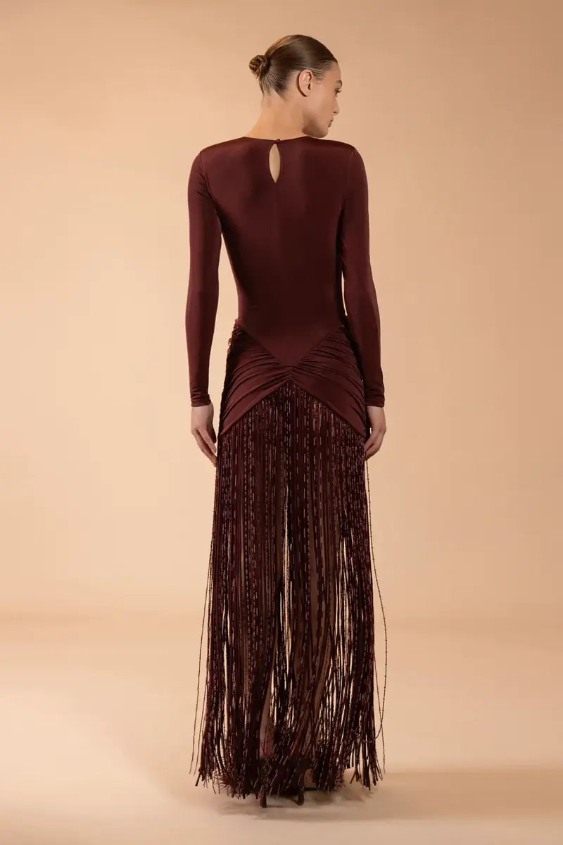 PatBo TAFFETA TARSILA FRINGE MAXI DRESS (RUNWAY) | Thumbnail 5 PatBo TAFFETA TARSILA FRINGE MAXI DRESS (RUNWAY) | Thumbnail 5