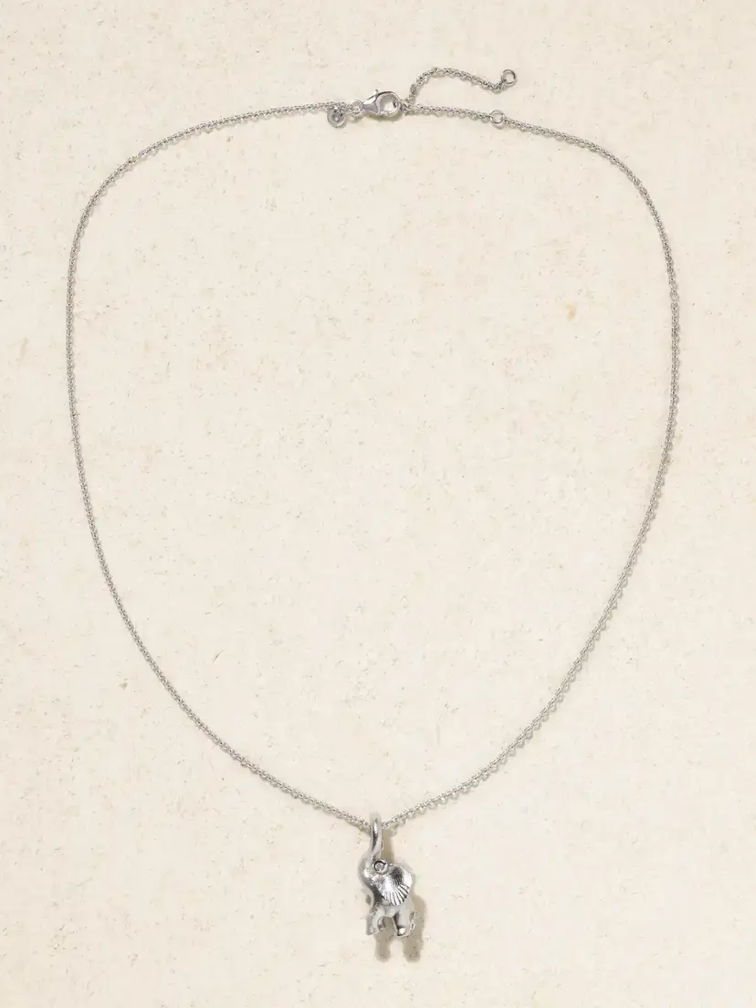 OLE LYNGGAARD COPENHAGEN Elephant 18-karat White Gold Diamond Necklace | Thumbnail 4