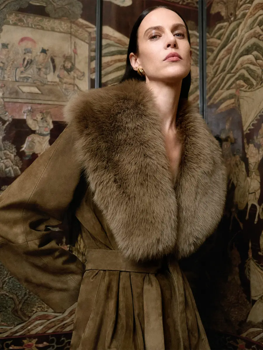 Nour Hammour Briona Suede Coat | Thumbnail 4