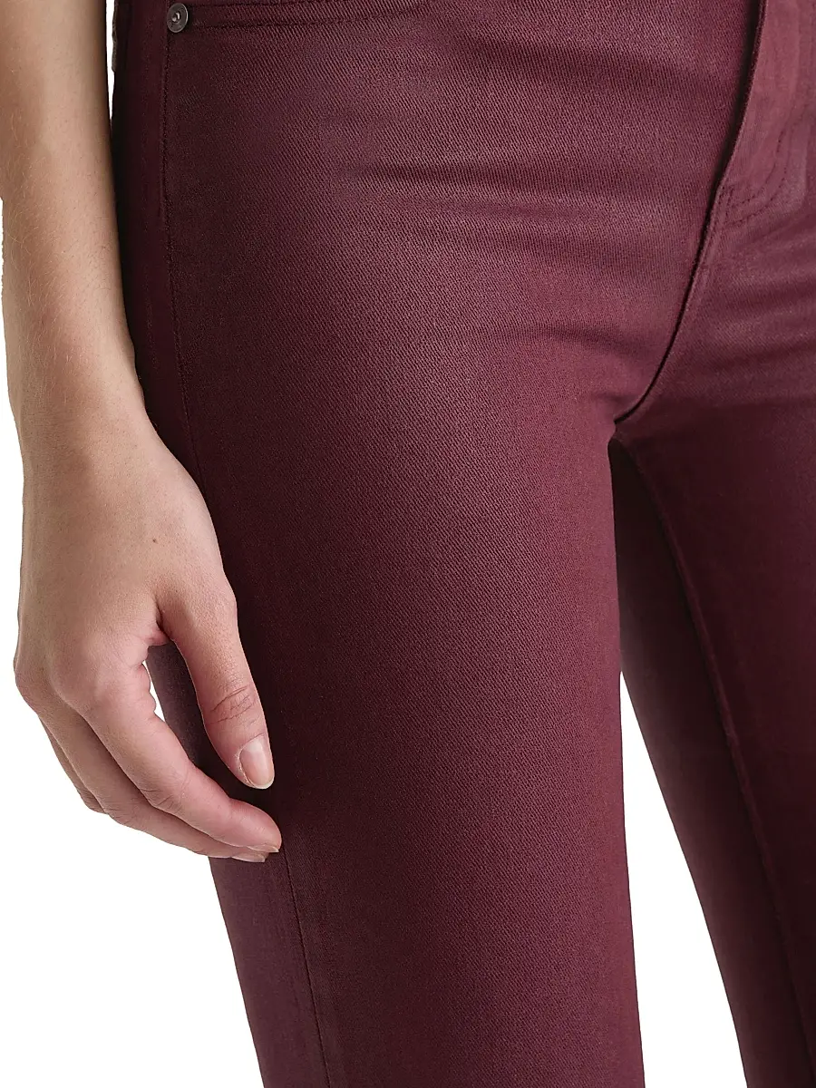 AG Jeans Women's Mari Coated Mid-Rise Slim Straight Jeans - Leatherette Winery | Thumbnail 8 AG Jeans Women's Mari Coated Mid-Rise Slim Straight Jeans - Leatherette Winery | Thumbnail 8