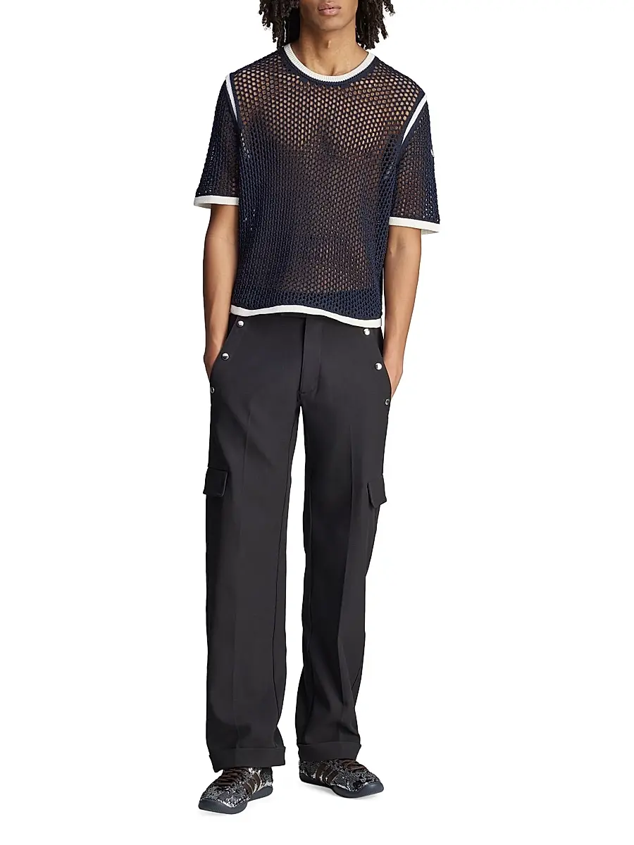 adidas Men's x Wales Bonner Web Knit T-Shirt - Wonderwhitegreenbluebird | Thumbnail 2 adidas Men's x Wales Bonner Web Knit T-Shirt - Wonderwhitegreenbluebird | Thumbnail 2