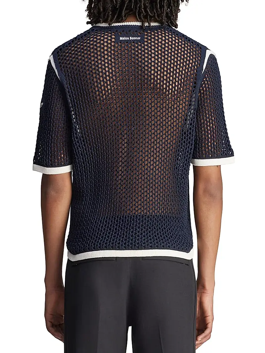 adidas Men's x Wales Bonner Web Knit T-Shirt - Wonderwhitegreenbluebird | Thumbnail 7 adidas Men's x Wales Bonner Web Knit T-Shirt - Wonderwhitegreenbluebird | Thumbnail 7