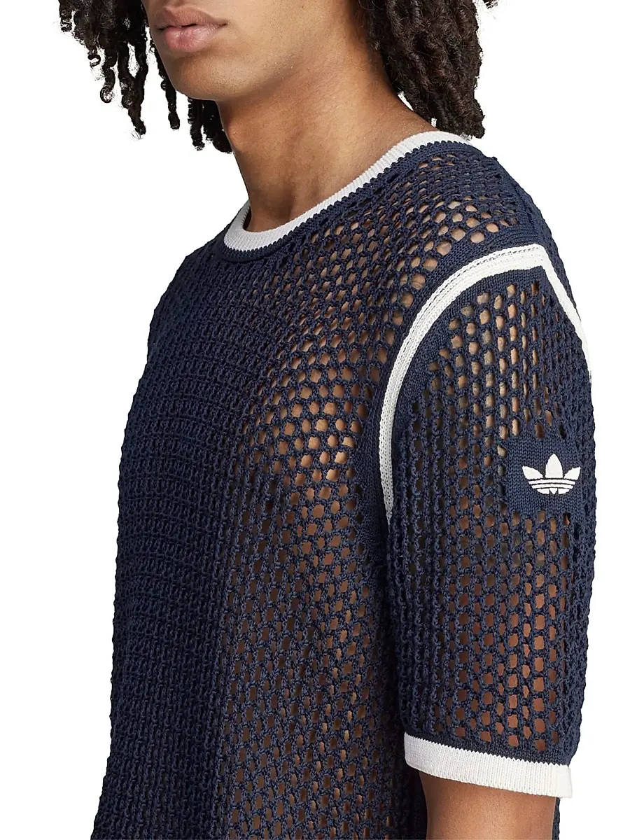 adidas Men's x Wales Bonner Web Knit T-Shirt - Wonderwhitegreenbluebird | Thumbnail 8 adidas Men's x Wales Bonner Web Knit T-Shirt - Wonderwhitegreenbluebird | Thumbnail 8