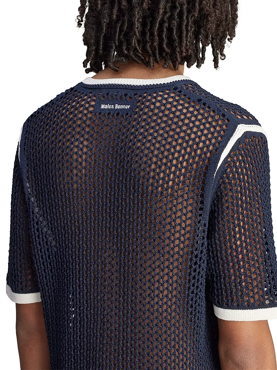 adidas Men's x Wales Bonner Web Knit T-Shirt - Wonderwhitegreenbluebird | Thumbnail 9 adidas Men's x Wales Bonner Web Knit T-Shirt - Wonderwhitegreenbluebird | Thumbnail 9