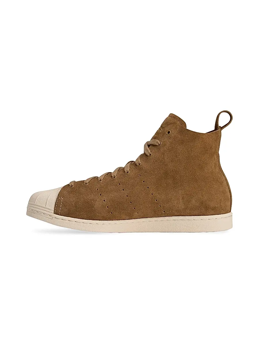 adidas Y-3 Men's adidas x Wales Bonner Superstar Hi Suede Sneakers | Thumbnail 4 adidas Y-3 Men's adidas x Wales Bonner Superstar Hi Suede Sneakers | Thumbnail 4