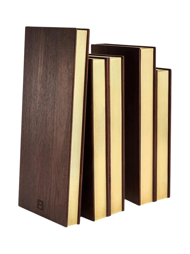 ASSOULINE Library Walnut Wood Bookends