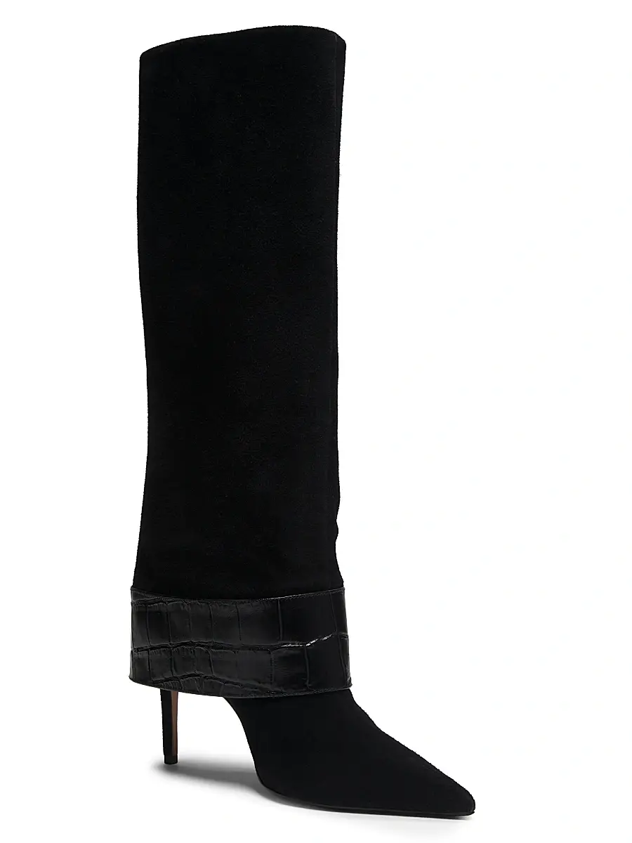 Schutz Women's Beatrix Suede Foldover Boots | Thumbnail 2 Schutz Women's Beatrix Suede Foldover Boots | Thumbnail 2