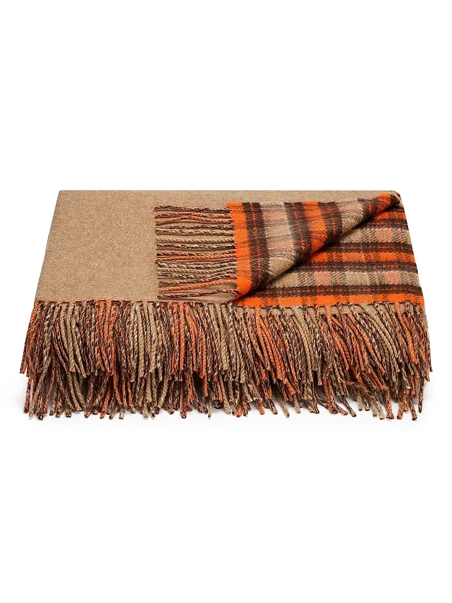 Loewe Anagram Wool-Cashmere Blanket - Beige Orange | Image 1 Loewe Anagram Wool-Cashmere Blanket - Beige Orange | Image 1