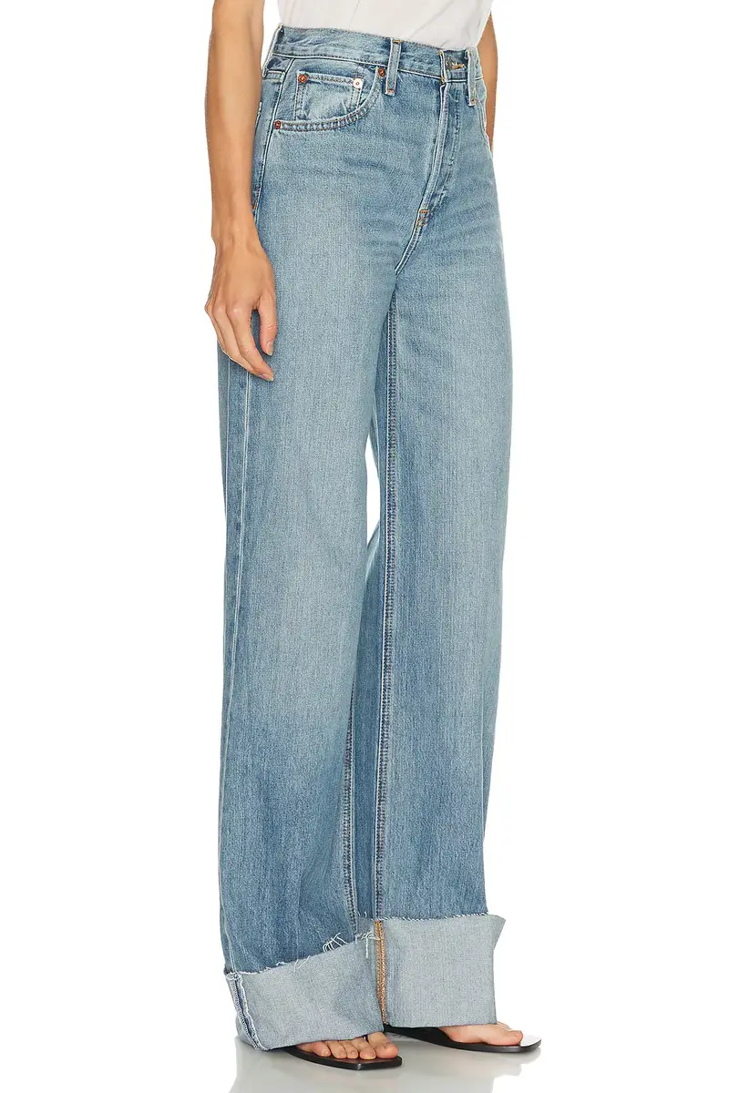 RE/DONE High Rise Wide Leg Cuff Jeans | Thumbnail 4 RE/DONE High Rise Wide Leg Cuff Jeans | Thumbnail 4