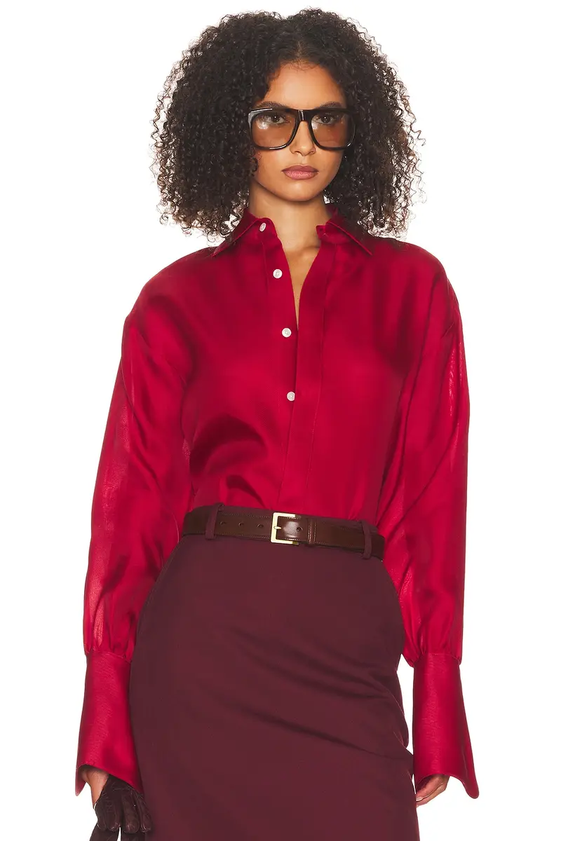 Helsa The Silk Gazar Shirt | Image 1 Helsa The Silk Gazar Shirt | Image 1