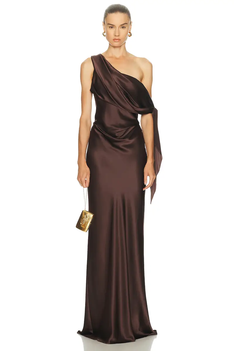 The Sei Asymmetrical Drape Gown With Tie | Image 1 The Sei Asymmetrical Drape Gown With Tie | Image 1