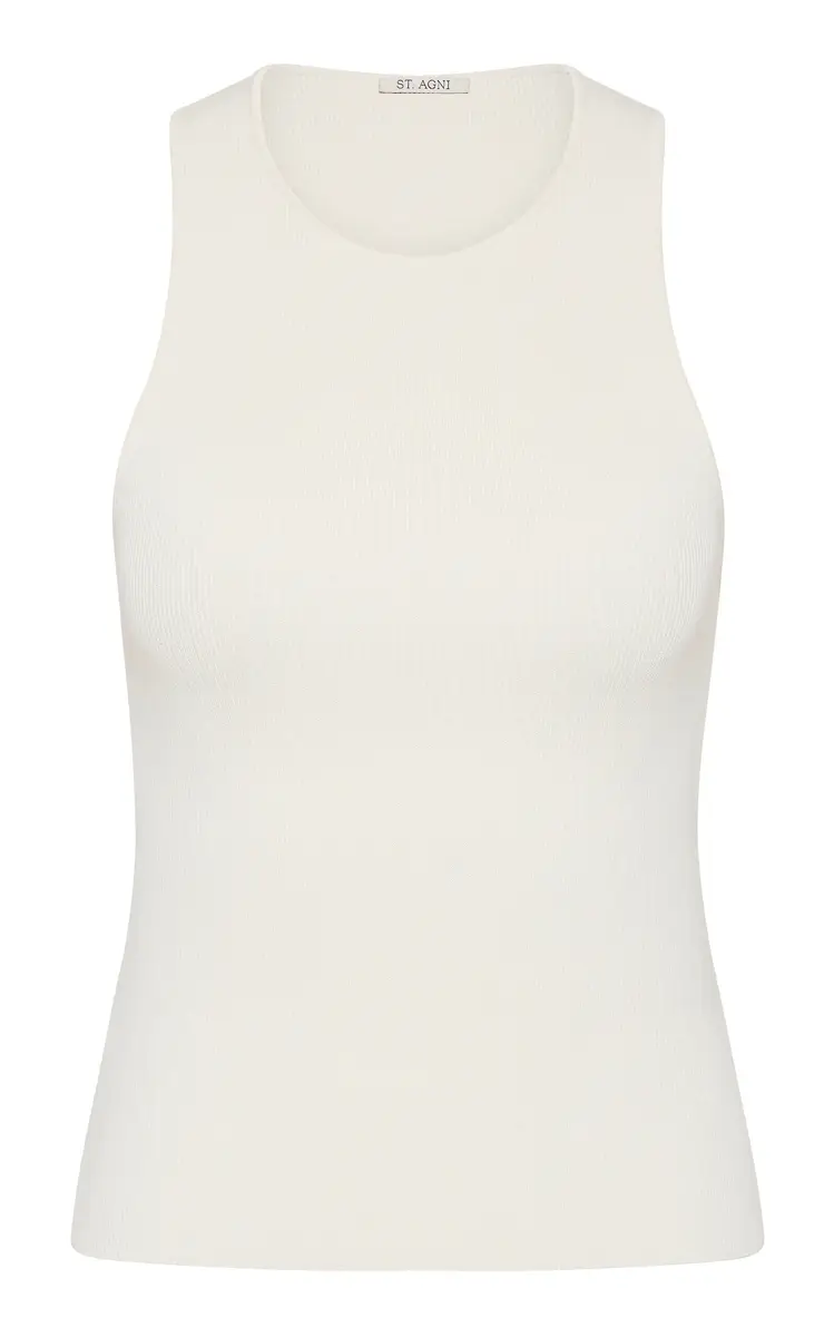 Sculpted Knit Tank Top - Off-White