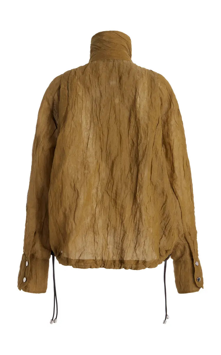 Brandon Maxwell The Harper Metallic Organza Balloon Jacket - Tan | Thumbnail 5