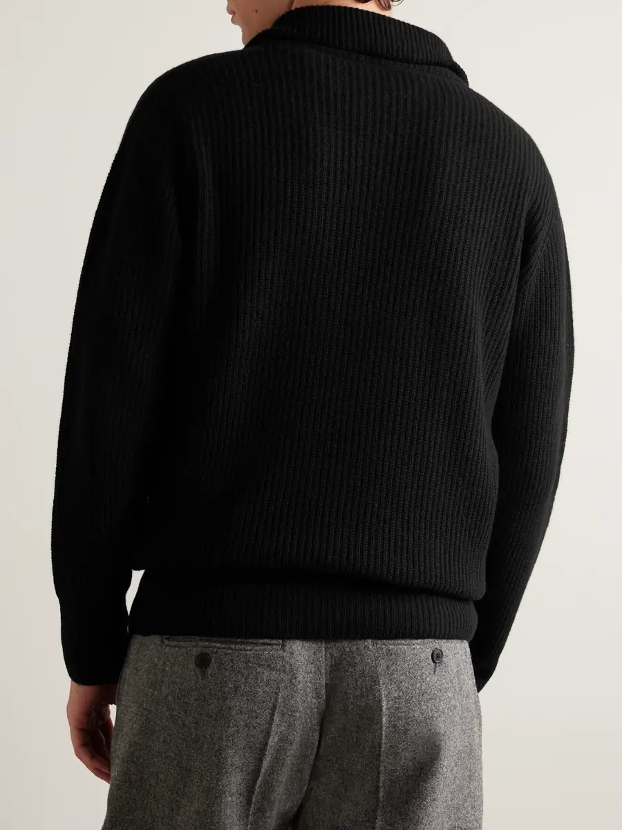 John Smedley Mallam Ribbed Recycled-Cashmere and Merino Wool-Blend Zip-Up Cardigan - Men | Thumbnail 3