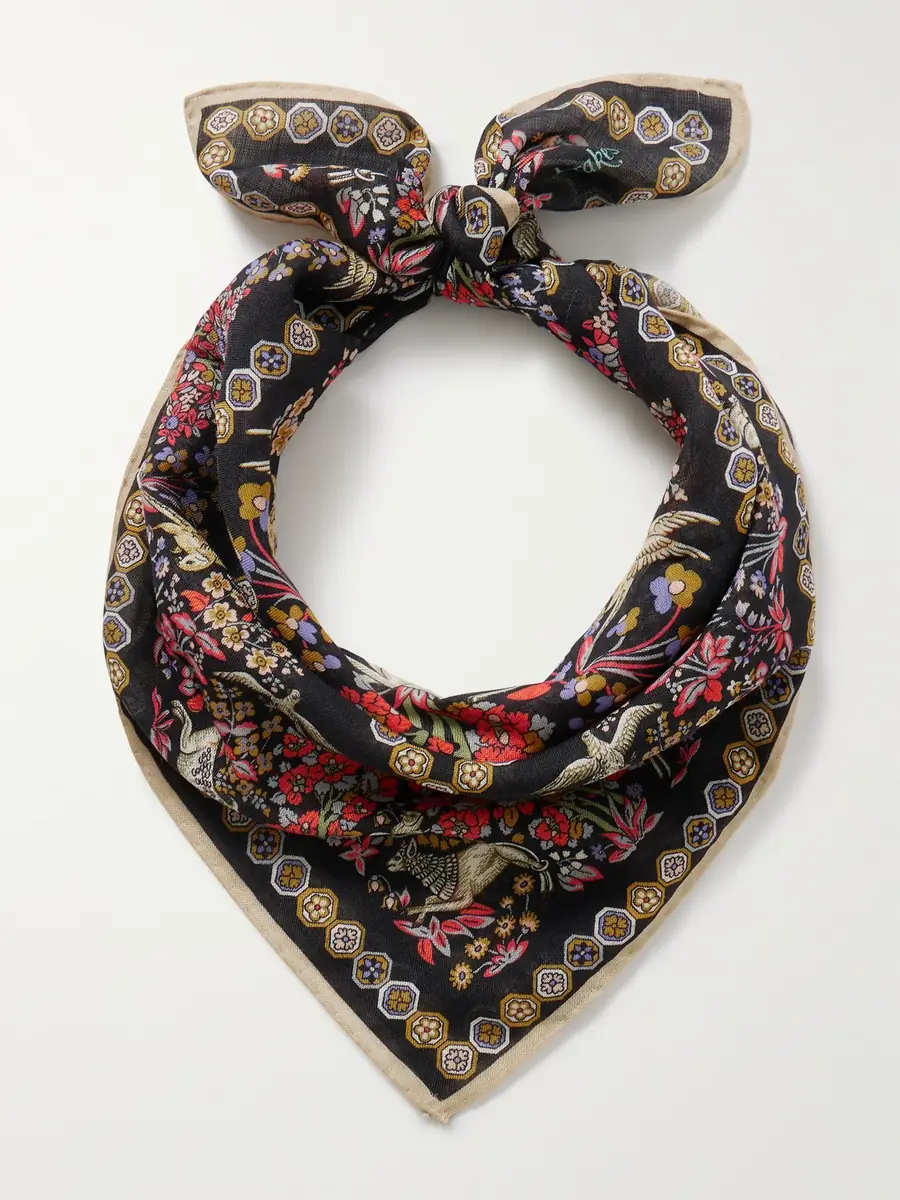 Drake's Printed Wool and Silk-Blend Scarf - Men | Thumbnail 4 Drake's Printed Wool and Silk-Blend Scarf - Men | Thumbnail 4