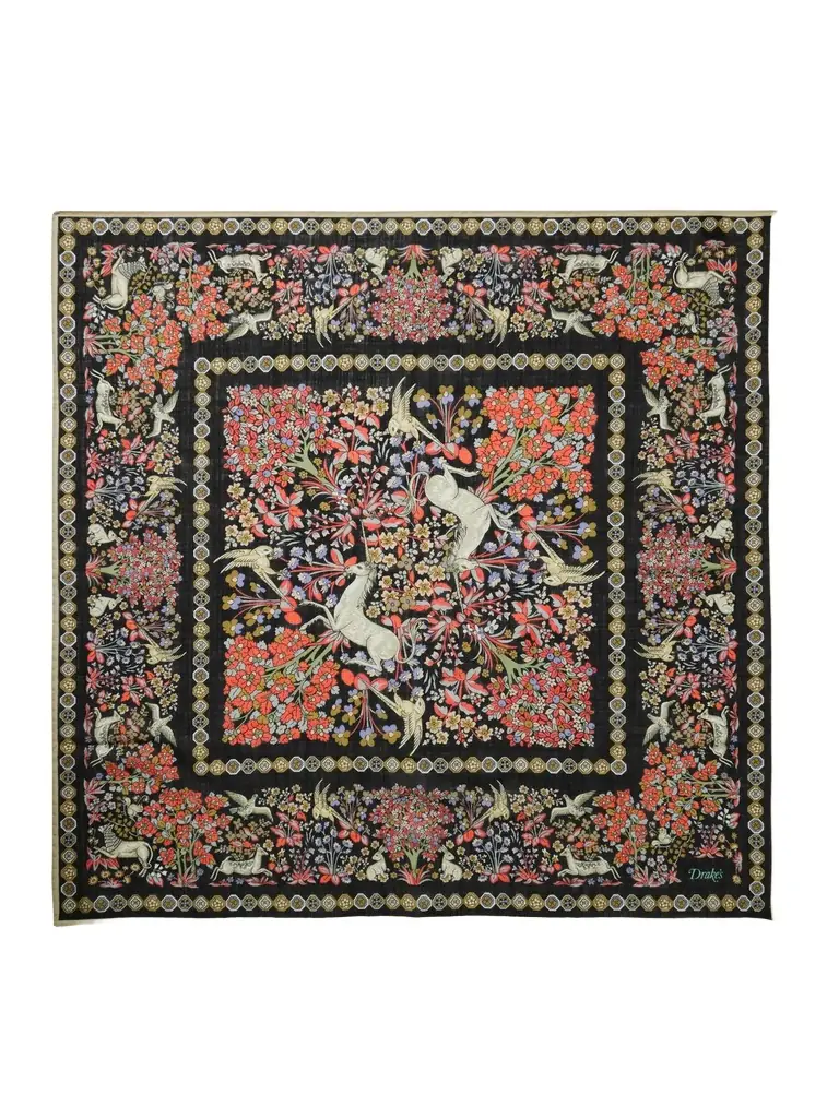 Printed Wool and Silk-Blend Scarf - Men Printed Wool and Silk-Blend Scarf - Men