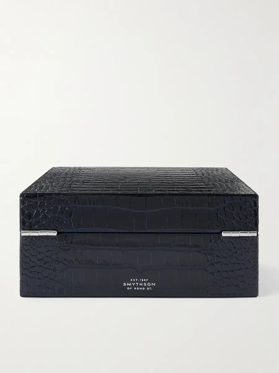 Smythson Mara Croc-Effect Leather Six-Piece Watch Box - Men | Thumbnail 3 Smythson Mara Croc-Effect Leather Six-Piece Watch Box - Men | Thumbnail 3