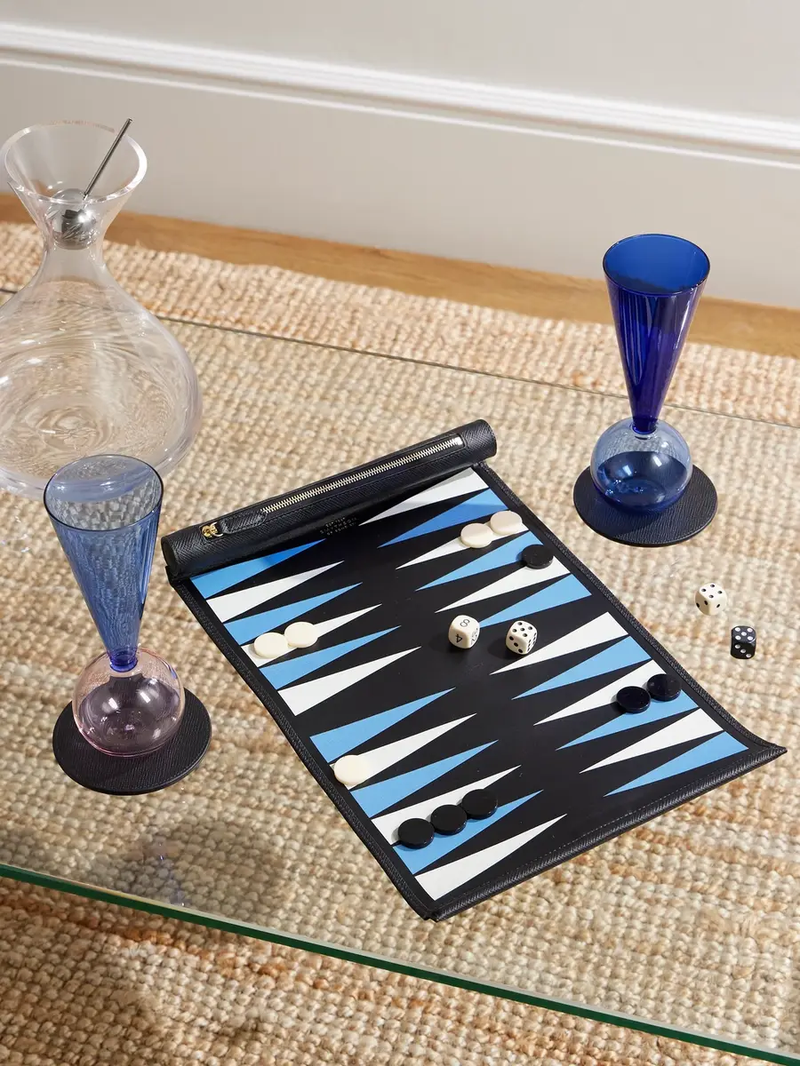 Smythson Cross-Grain Leather Backgammon Roll - Men | Thumbnail 2