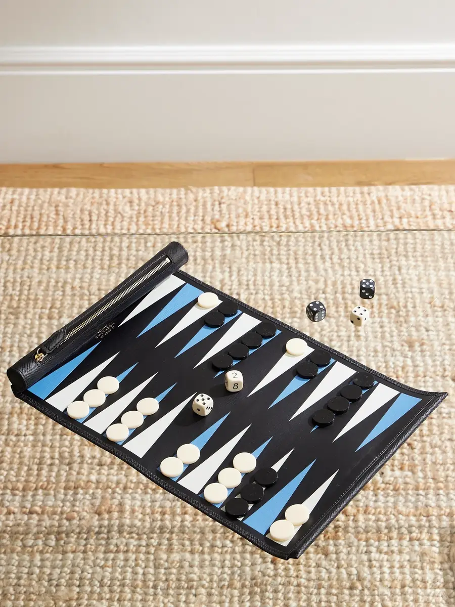Smythson Cross-Grain Leather Backgammon Roll - Men