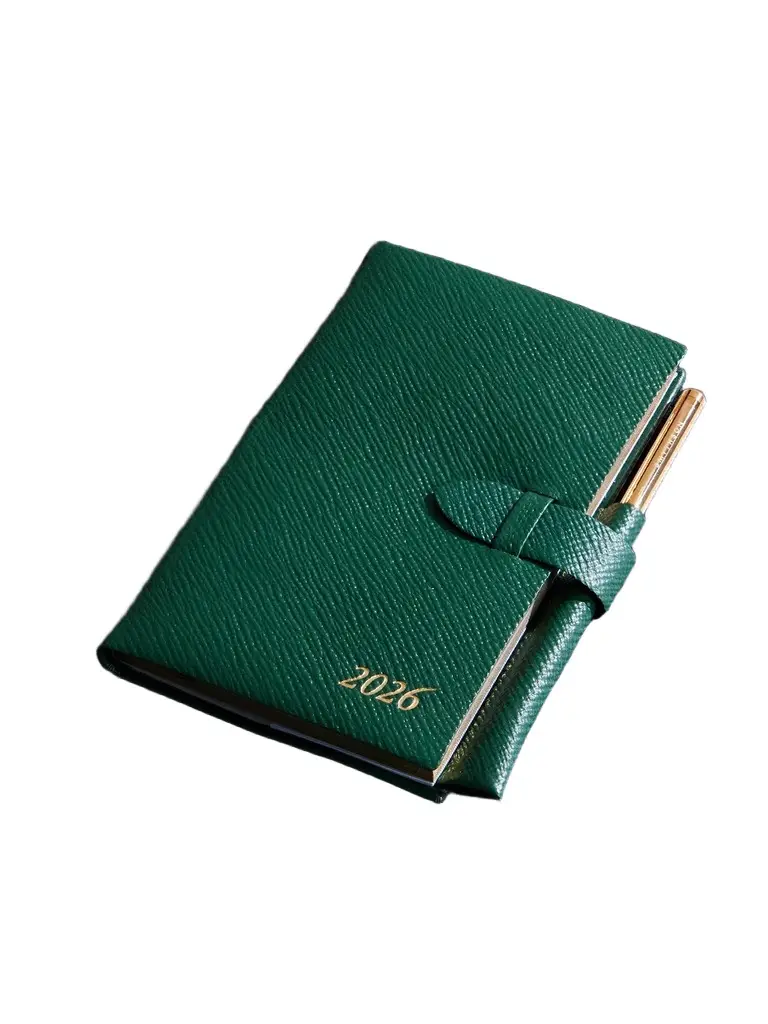 Smythson Panama Cross-Grain Leather 2026 Weekly Diary with Pencil - Men