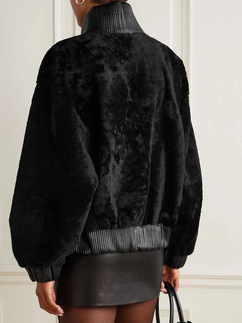 Magda Butrym Shearling Bomber Jacket | Thumbnail 3