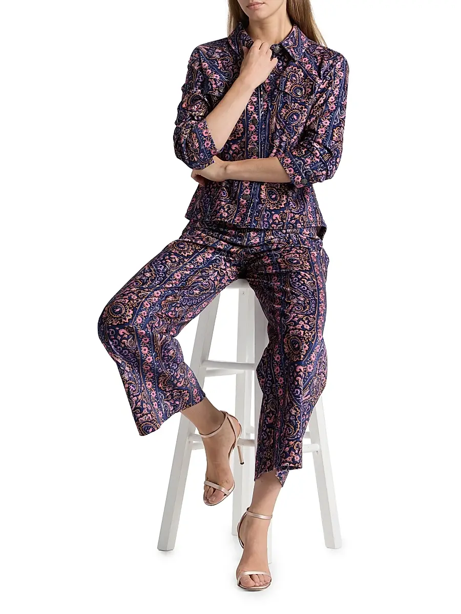 Cinq à Sept Women's Canyon Paisley Velveteen Jacket | Thumbnail 2 Cinq à Sept Women's Canyon Paisley Velveteen Jacket | Thumbnail 2