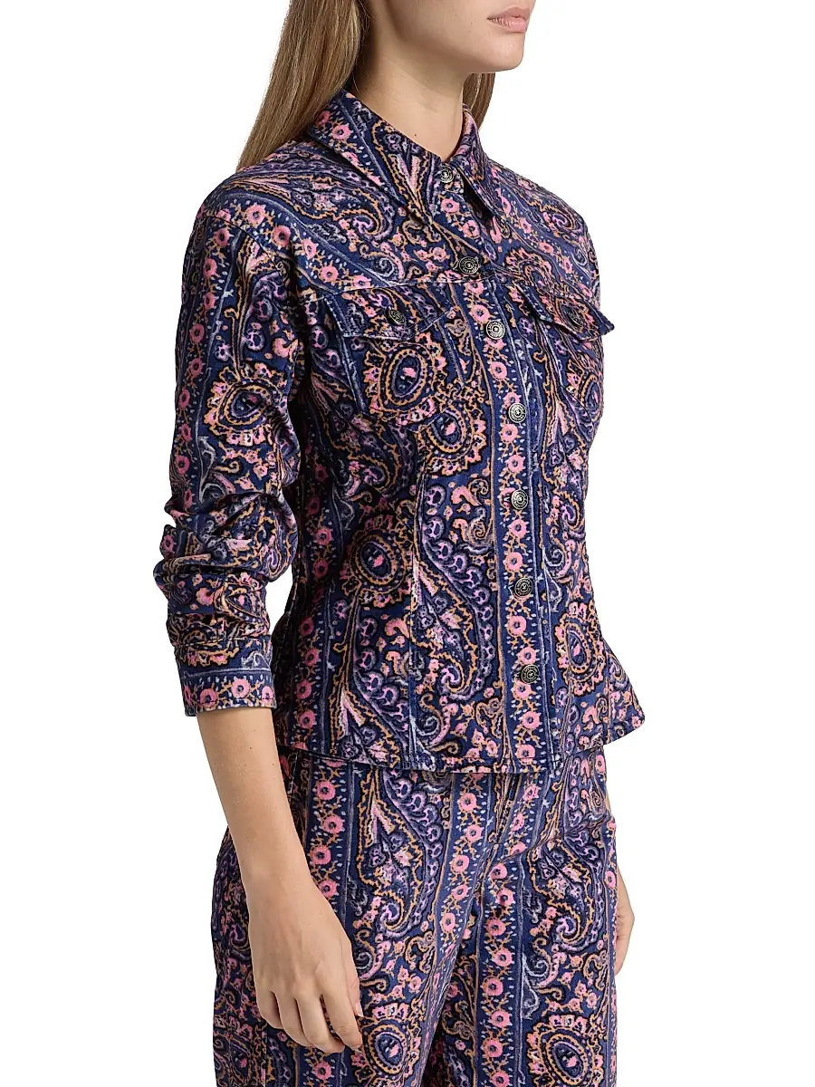 Cinq à Sept Women's Canyon Paisley Velveteen Jacket | Thumbnail 4 Cinq à Sept Women's Canyon Paisley Velveteen Jacket | Thumbnail 4